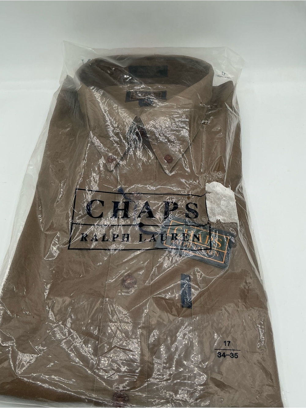 Chaps Men’s Brown Button-Down Shirt NWT size 17